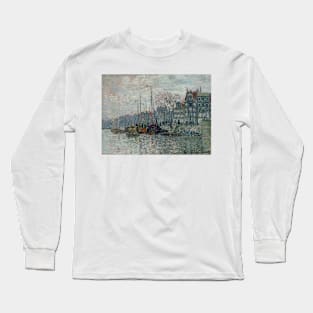 View of the Prins Hendrikkade and the Kromme Waal in Amsterdam by Claude Monet Long Sleeve T-Shirt